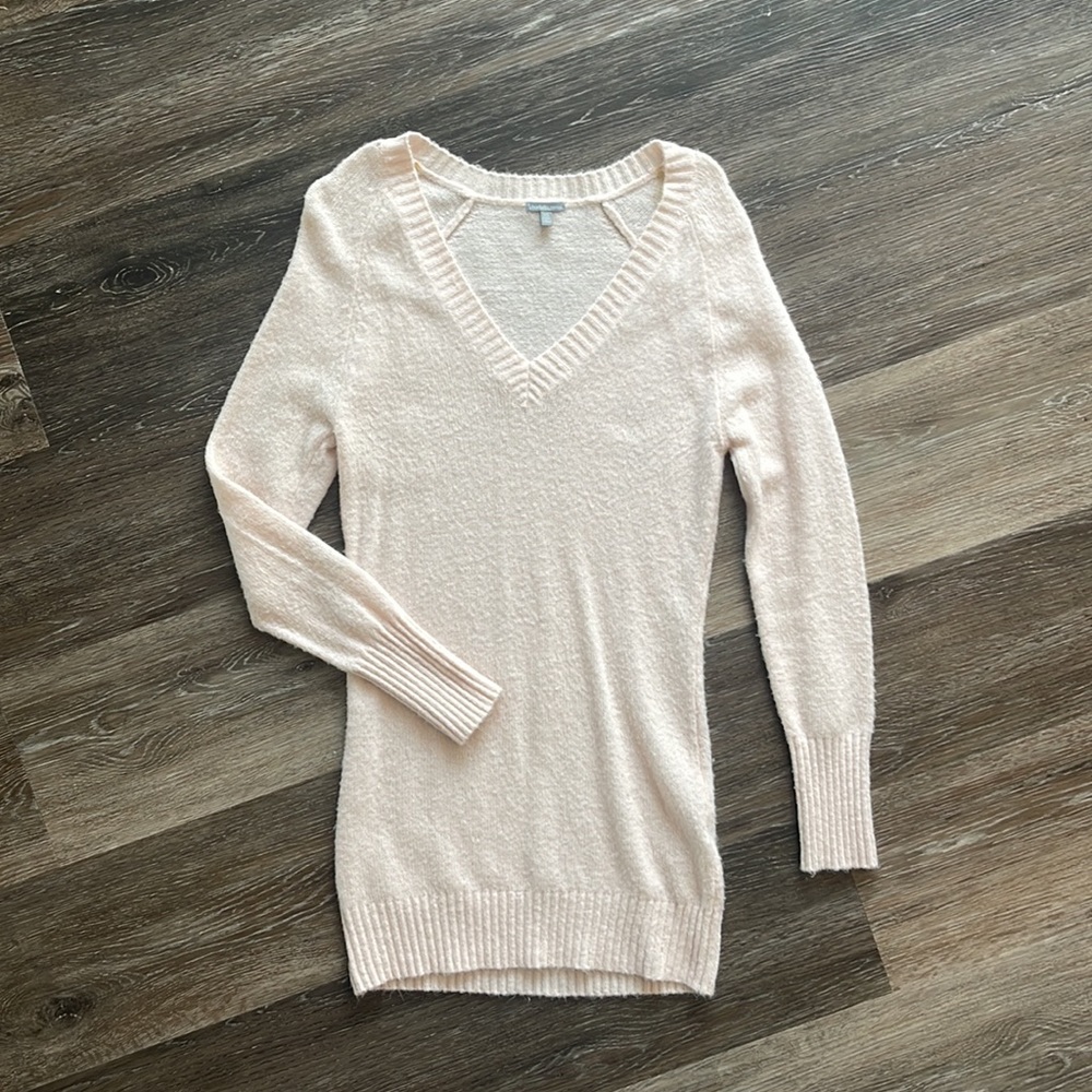 Baby soft pink long sweater from Charlotte Russe